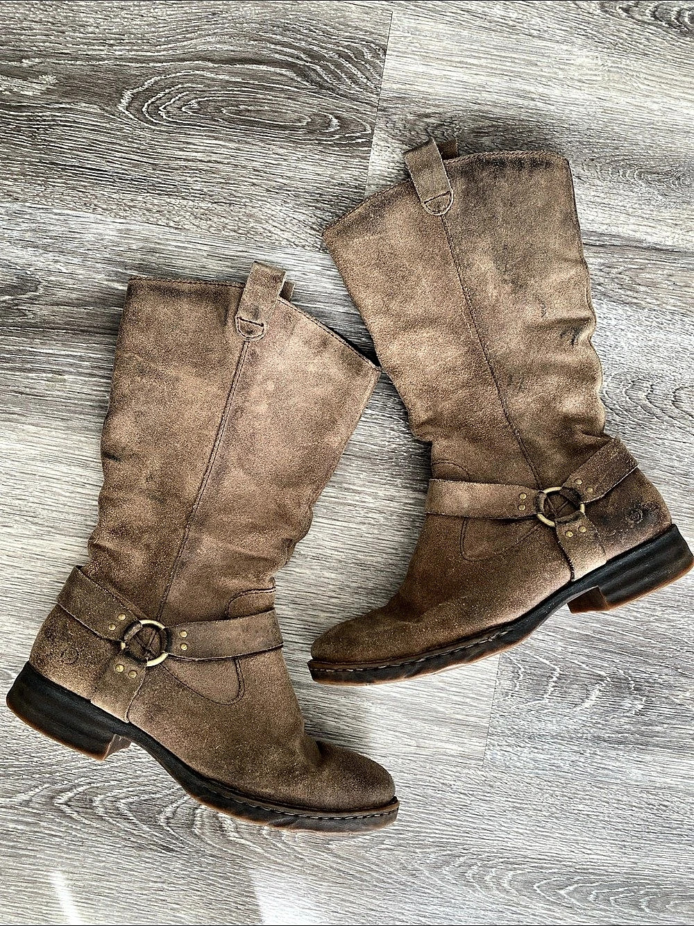 Born F07117 Leather Tall Boots Brown US 9M